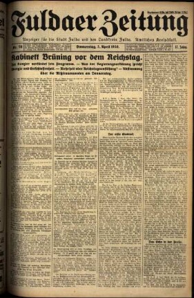 Ausgabe vom Donnerstag, den 03. April 1930.