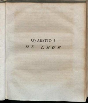 Quaestio I De Lege