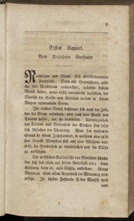 Erstes Kapitel. Vom Reichthum überhaupt. - Viertes Kapitel. Vermehrung des Genusses.