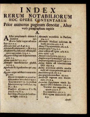 Index Rerum Notabiliorum Hoc Opere Contentarum