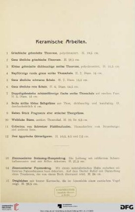 Keramische Arbeiten (Nr.1-157)