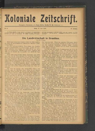 Nr. 12. Berlin, 15. Juni 1909. 10. Jahrgang