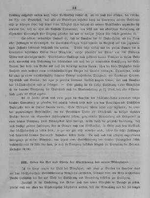 III. Ueber die Art und Weise der Einführung des neuen Münzfußes.