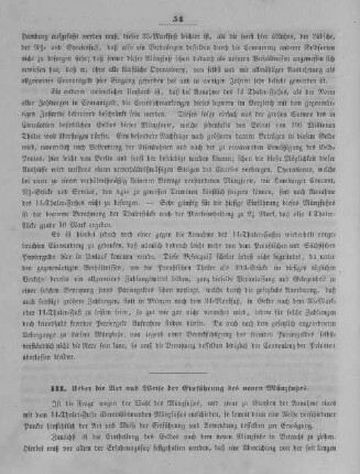III. Ueber die Art und Weise der Einführung des neuen Münzfußes.