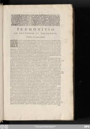 Praemonitio Ad Lectorem SS. Theologiae Studiosum, & veritatis amantem.
