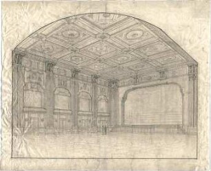 Littmann, Max; Münster; Stadthalle, Festsaalbau - Innenraum (Perspektive)