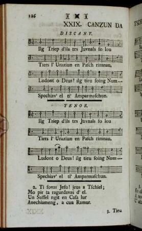 XXIX. Canzun Da Tschunqueismas