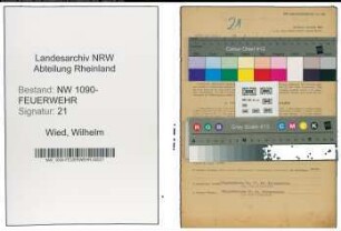 Entnazifizierung Wilhelm Wied , geb. 17.01.1901 (Brandmeister)