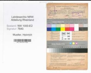 Entnazifizierung Heinrich Mueller, geb. 26.05.1901 (Lehrer)