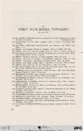 D. Tibet, Siam, Birma, Tongking (Nr. 446-525)