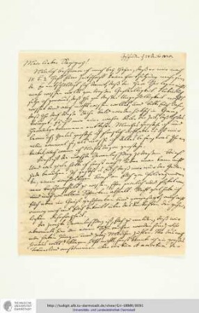 Ms. 725/62 (Johann Heinrich Christian Bang, 28.12.1820)