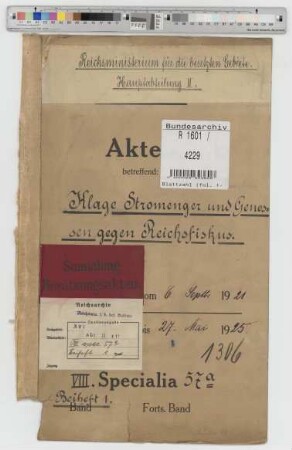 Klage Stromenger und Genossen gegen Reichsfiskus