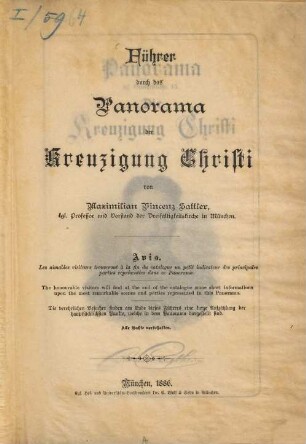 Führer durch das Panorama der Kreuzigung Christi