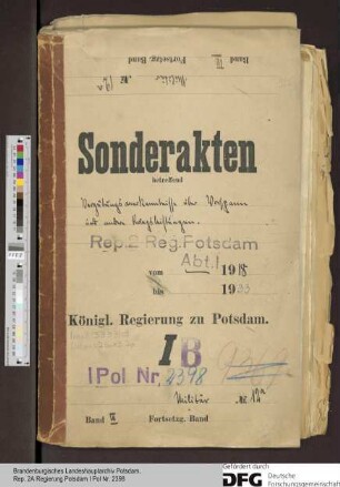 Vergütungsanerkenntnisse über Vorspann und andere Kriegsleistungen