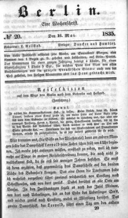 No. 20, 16. Mai 1835