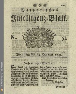 No. 51. Dienstag, den 23. Dezember 1794
