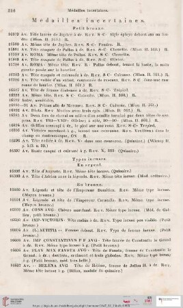 Médailles incertaines (Nr. 16579 - 16634)