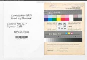 Entnazifizierung Hans Schaus , geb. 20.12.1919 (Polizist)