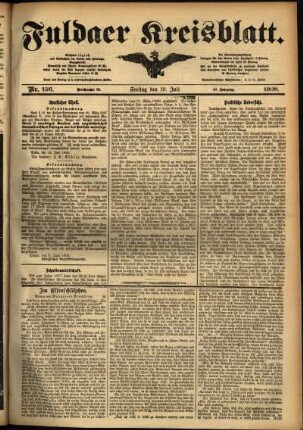 Ausgabe vom Freitag, den 10. Juli 1908.