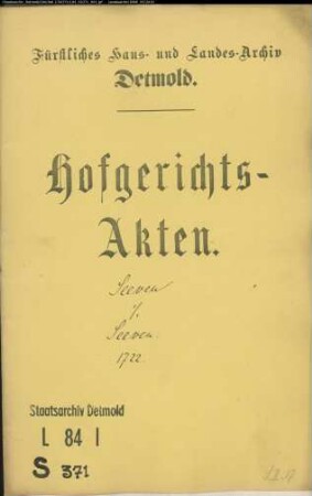 Seeven, Joh. Bartold, Konduktor zu Dahlhausen gegen Joh. Bernd Seeven in der Oettern - Kindlicher Anteil