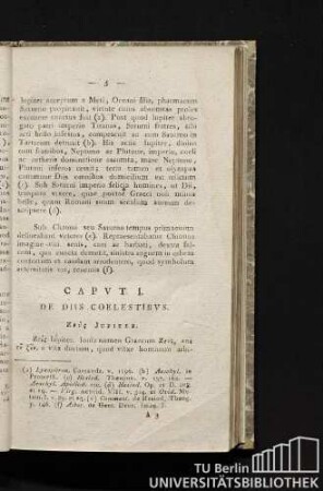 Caput I. De diis coelestibus.