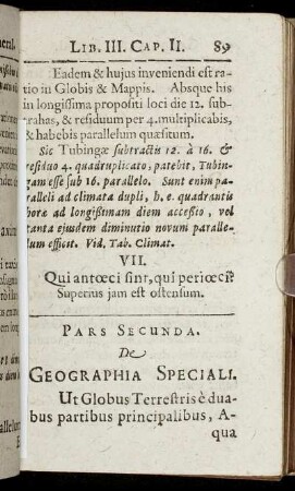 Pars Secunda. De Geographia Speciali.