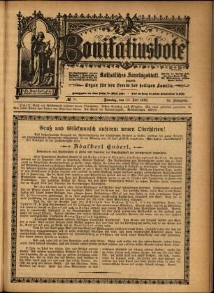 Erste Ausgabe vom Sonntag, den 24. Juli 1898.