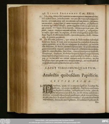 Caput Vigesimum-Quartum, De Analectis quibusdam Papisticis.