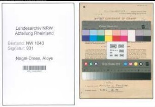 Entnazifizierung Aloys Nagel-Drees , geb. 06.03.1885 (Landwirt)