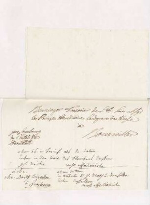 Anreden für Binninger und Barth von Karoline Luises Hand.
