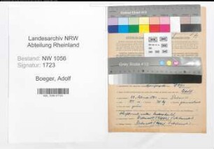 Entnazifizierung Adolf Boeger , geb. 23.02.1891 (Beamter)