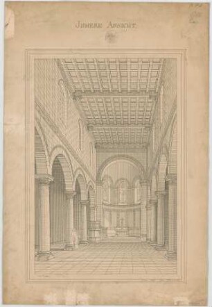 Thiersch, August ; Eichstätt (Bayern); Ev. Kirche und Pfarrhaus - Innenraum (Perspektive)