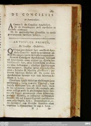 De Conciliis in particulari.