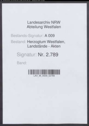 Register der im Amt Balve für Knechte, Mägde, Freikötter und Beilieger erhobenen Koopfschatzgelder