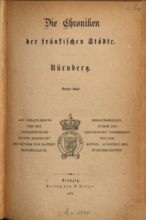 Die Chroniken der fränkischen Städte. 4, Nürnberg