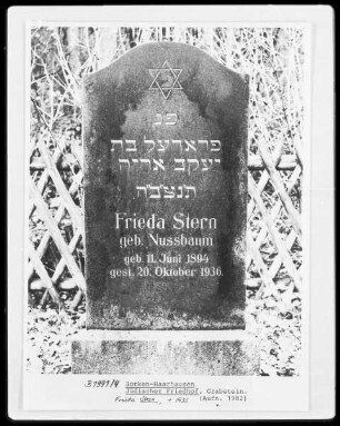Grabstein Frieda Stern (+1936)