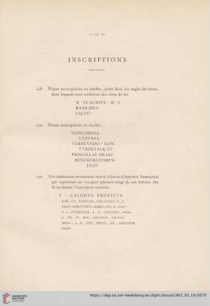 Inscriptions (Nr. 338-341)