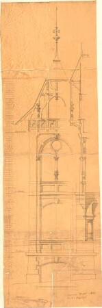 Metzendorf, Heinrich; Elberfeld; Villa Salomon - Fassade (Detail, Schnitt)