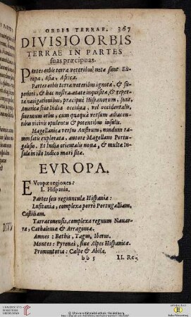 367-383 Divisio orbis terrae in partes suas praecipuas