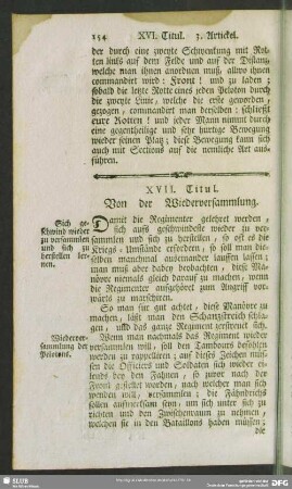 XVII. Titul. Von der Wiederversammlung