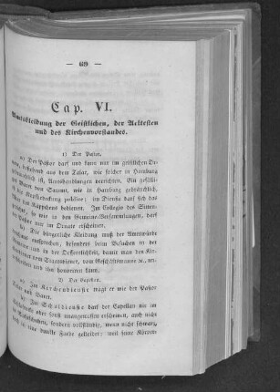 Cap. VI. Amtskleidung der Geistlichen, der Aeltesten und des Kirchenvorstandes.