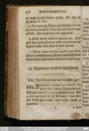 15. Allgemeiner Landes-Wohlstand.