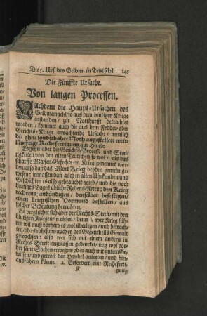 Die Fünffte Ursache. Von langen Processen.
