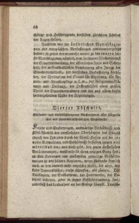 Vierter Abschnitt. Heilsamer und vielverschlungener Mechanismus aller buergerlichen und staatswirthschaftlichen Verhaeltnisse