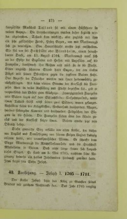 43. Fortsetzung. - Joseph I. 1705-1711