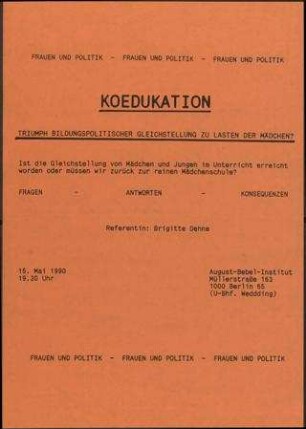 Koedukation - Triumpf bildungspolitischer Gleichstellung zu Laster der Mädchen?