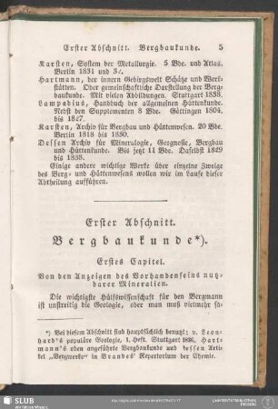 Erster Abschnitt. Bergbaukunde