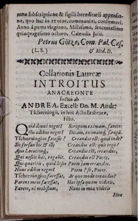 Collationis Laureae Introitus