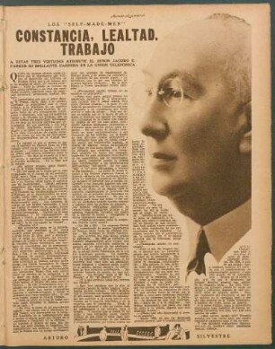 Constancia, lealtad, trabajo : Los "Self-Made-Men"