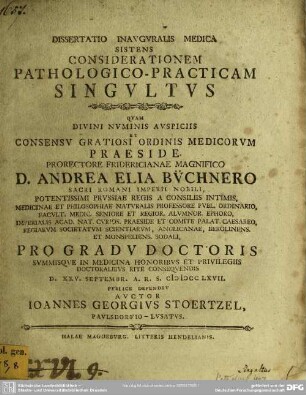 Dissertatio Inauguralis Medica Sistens Considerationem Pathologico-Practicam Singultus
